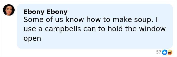 Person named Ebony Ebony commenting about making soup and using a Campbell’s can, relating to Campbell's executive remarks on soup ingredients.