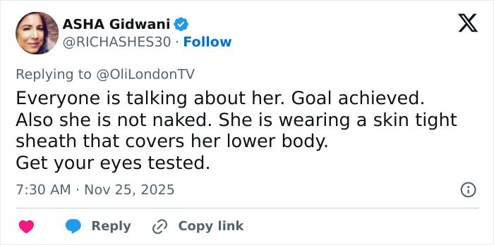 Tweet defending Jennifer Lopez's risqué performance at billionaire's wedding, addressing critics about her outfit details.