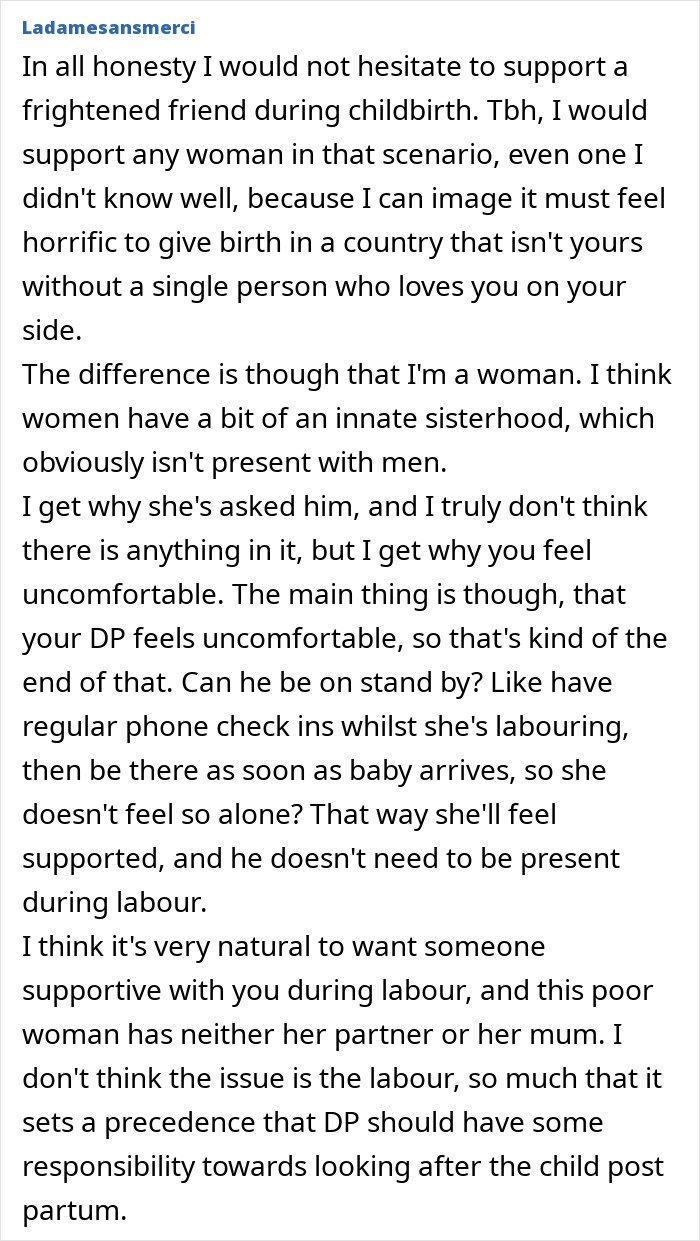 Woman feeling hurt as partner’s first birth support experience happens without her, highlighting emotional pain and childbirth support issues.