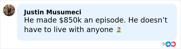 Comment about Stranger Things actor Gaten Matarazzo’s living situation and earnings from episodes in a social media chat.