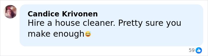Screenshot of a social media comment about hiring a house cleaner, related to Stranger Things actor Gaten Matarazzo’s living situation.