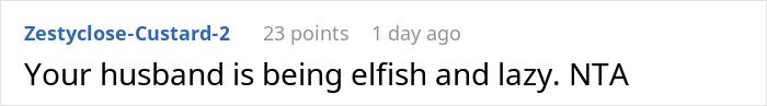 Screenshot of a forum comment discussing a husband's struggle with Thanksgiving shopping and the wife's decision to ban him.