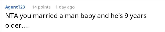 Screenshot of a forum comment discussing a husband struggling with Thanksgiving shopping and his wife banning him.