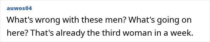 Text comment raising concern about men's behavior, linked to mystery surrounding influencer’s vanishing after Christmas party.