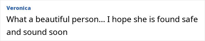 Comment expressing hope for influencer’s safe return amid mystery and chilling messages after Christmas party.