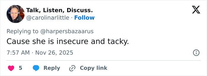 Screenshot of a social media comment criticizing Meghan Markle as breathtakingly hypocritical after an awkward royal gesture.