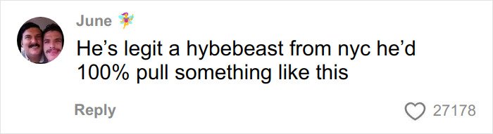 Screenshot of a social media comment discussing a hypebeast and referencing Timoth&eacute;e Chalamet and rapper EsDeeKid theory.