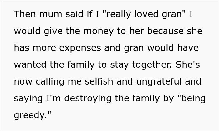 Mother prevents solicitor from contacting daughter about grandma’s inheritance, claiming she is protecting her.