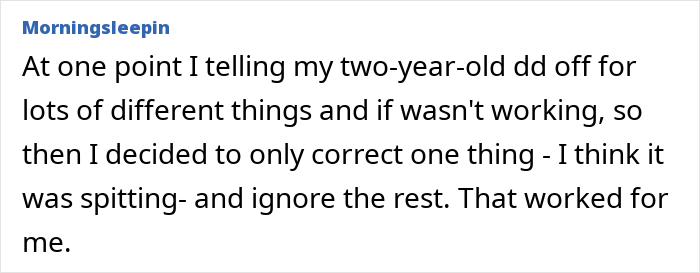Screenshot of a forum post discussing a mom&rsquo;s concerns about her kids&rsquo; behavior, including spitting, and what to do next.