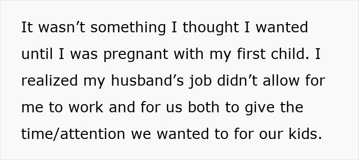 Text excerpt about a man prioritizing work over family, highlighting wife’s perspective on time and attention.