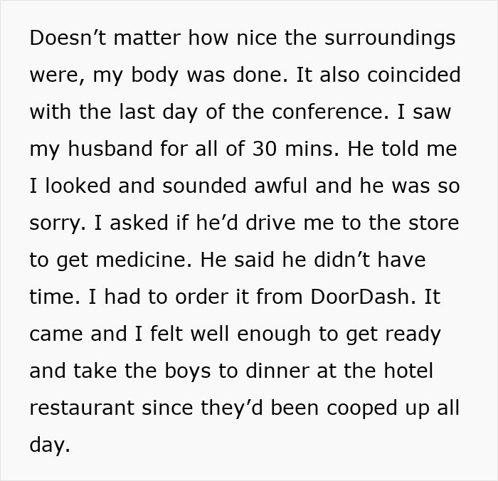 Man prioritizes work, neglects family time, wife aware yet chooses to stay despite his busy schedule.