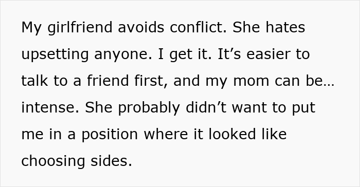 Text message conversation showing conflict between a man, his mother, and his girlfriend revealing true colors through texts.