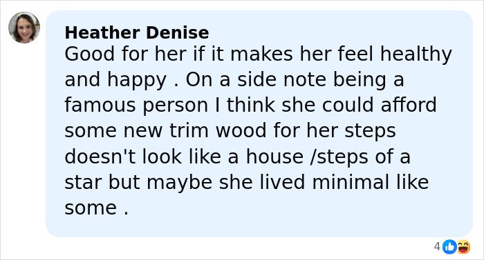 Screenshot of a social media comment discussing Amy Schumer’s dramatic weight loss and lifestyle choices.