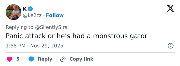 Screenshot of a tweet commenting on French soldier's odd behavior behind Macron sparking France conspiracy theories.