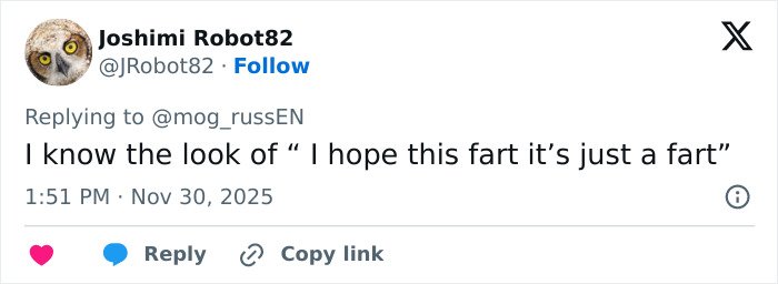 Tweet from user Joshimi Robot82 humorously commenting on French soldier's odd behavior behind Macron sparking conspiracy theories.
