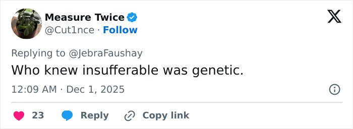 Screenshot of a tweet mocking Apple Martin as an insufferable nepo-baby amid her self-portrait modeling campaign announcement.