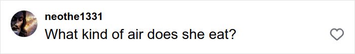 Comment reading What kind of air does she eat, expressing concern about La Toya Jackson's alarmingly slim appearance and possible health issues.