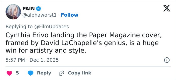 Cynthia Erivo posing on a magazine cover, showcasing style and artistry amid Wicked: For Good success.