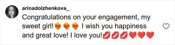 Comment congratulating Miley Cyrus and Maxx Morando on their engagement, sparking mixed reactions about age difference.