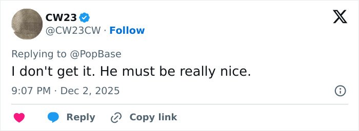 Twitter reply about Miley Cyrus and Maxx Morando's engagement expressing confusion and commenting on his personality.