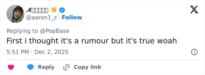 Screenshot of a social media reply reacting to Miley Cyrus and Maxx Morando’s engagement with surprise and disbelief.