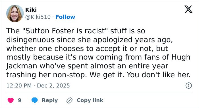 Hugh Jackman and Sutton Foster on red carpet amid divorce controversy, sparking fan outrage and heated reactions.