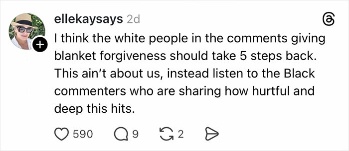 Screenshot of a social media comment discussing reactions to BD Wong’s racist comment apology in the Jurassic World controversy.