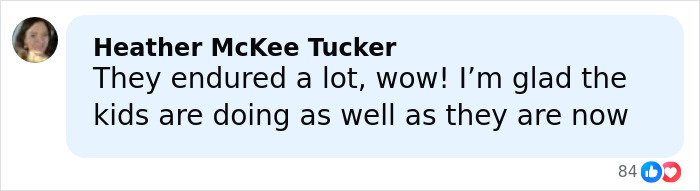 Screenshot of a Facebook comment expressing relief that children affected by dad's disturbing behavior on mountain are doing well.