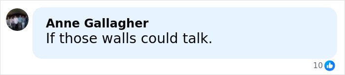 Comment by Anne Gallagher saying if those walls could talk, highlighting eerie new images from Epstein’s private island home.