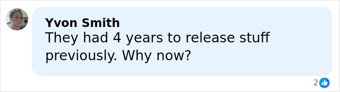 Comment from Yvon Smith questioning the timing of releasing new images from Epstein’s private island home.