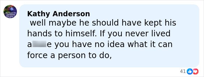 Facebook comment discussing actions related to a woman's chilling 911 call after attacking her sleeping boyfriend.