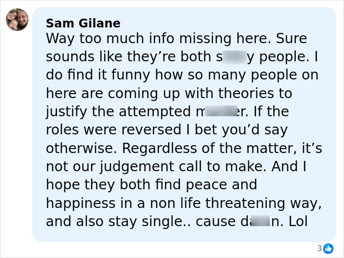 Comment discussing the woman's chilling 911 call after brutally attacking her sleeping boyfriend, shocking police officials.