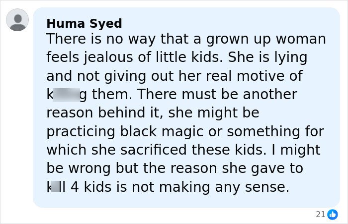 Alt text: Comment discussing aunt’s disturbing pattern after family finds missing child’s body in horrifying wedding tragedy