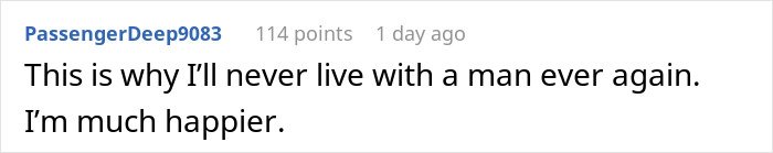 Screenshot of a social media comment by a single woman expressing relief after noticing the pattern men follow in relationships.