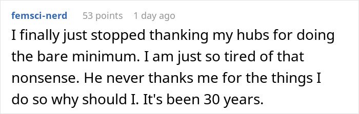 Screenshot of a Reddit comment by a single woman expressing frustration with patterns men in relationships follow.