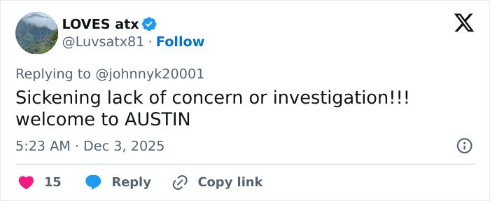 Tweet from LOVES atx expressing frustration over investigation after crucial clue found on phone in late cheerleader case.