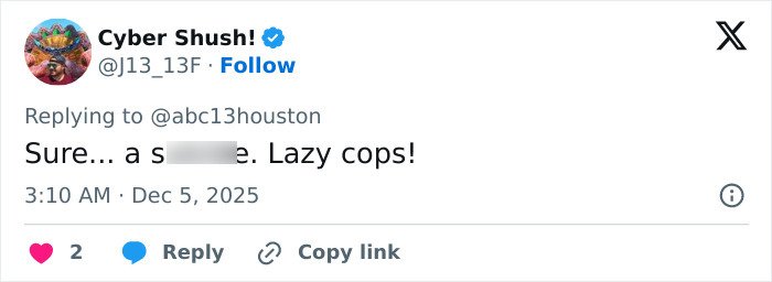 Alt text: Tweet showing a user criticizing police investigation after crucial clue found on late cheerleader's mom phone.