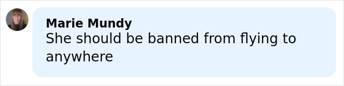 Comment by Marie Mundy about banning Bonnie Blue from flying, related to her controversial tour and arrest news.