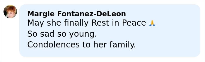 Comment expressing condolences on Netflix star and mom of three announcing her passing in a heartbreaking post.
