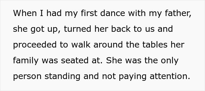 Alt text: Son appalled by mom’s behavior at wedding during his first dance with father, highlighting wedding disruption concerns.
