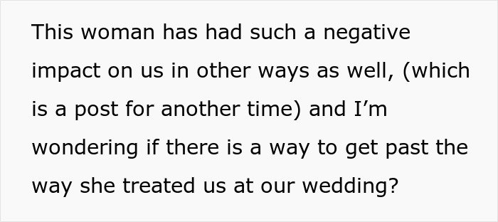 Son is appalled by mom’s behavior at wedding, seeking advice on handling negative impact during big day.