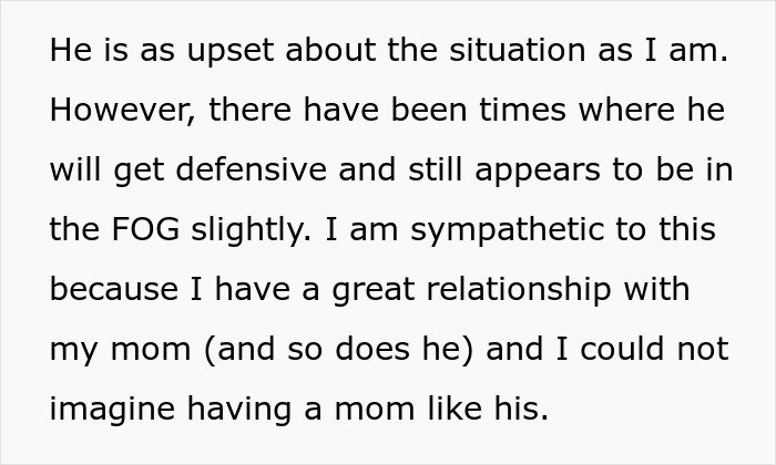 Text showing someone upset about their mom’s behavior and its impact on the wedding day, highlighting son’s appalled reaction.