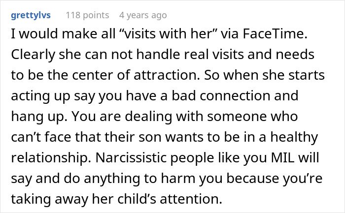 Comment discussing son’s appalled reaction to mom’s behavior ruining wedding day, highlighting family conflict.