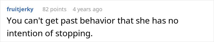 Reddit comment discussing mom’s behavior ruining wedding, showing frustration over ongoing disruptive actions.