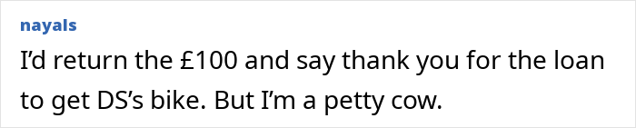 Screenshot of a social media comment discussing feelings about combining birthday and Christmas gifts from grandparents.