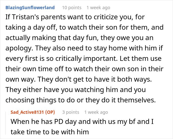 Comment discussion about man upset after his ex confronted girlfriend for bonding with their son and dumping him.