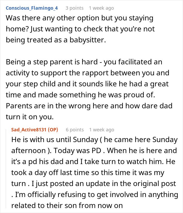Reddit discussion showing upset man’s ex blowing up after bonding with their son, leading to relationship fallout.