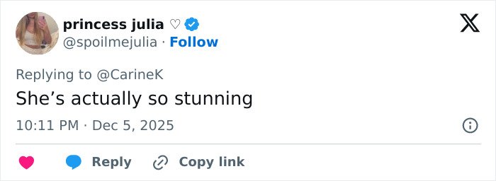 Social media user praising Miley Cyrus’s youthful glow and viral makeover after taking the veneers out.