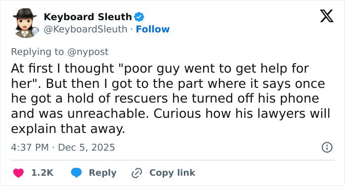 Screenshot of a tweet discussing a woman abandoned by boyfriend to fatally freeze on Austria’s highest peak.