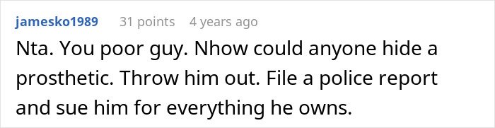 Screenshot of an online comment discussing a man demanding his cousin pay for a cruel prank and the aunt’s surprising reaction.
